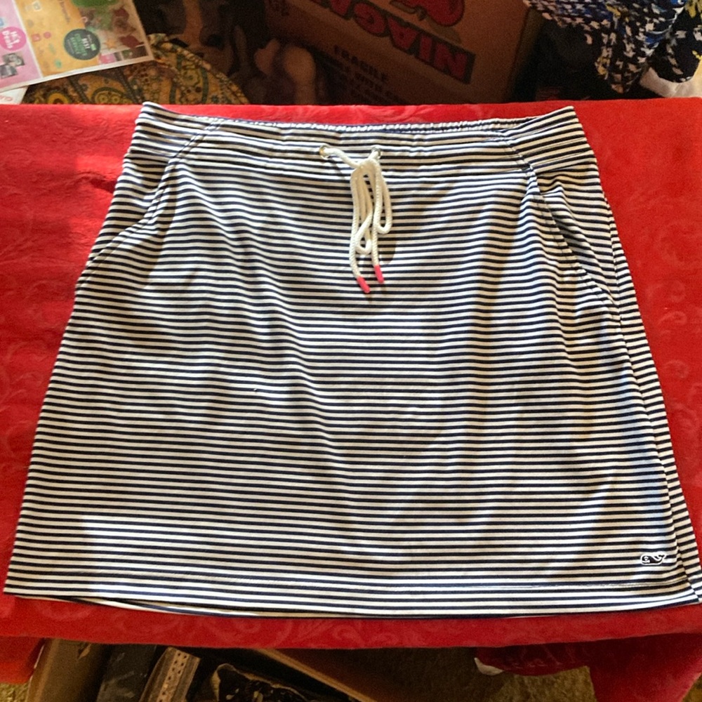 Skirt in blue and white stripes